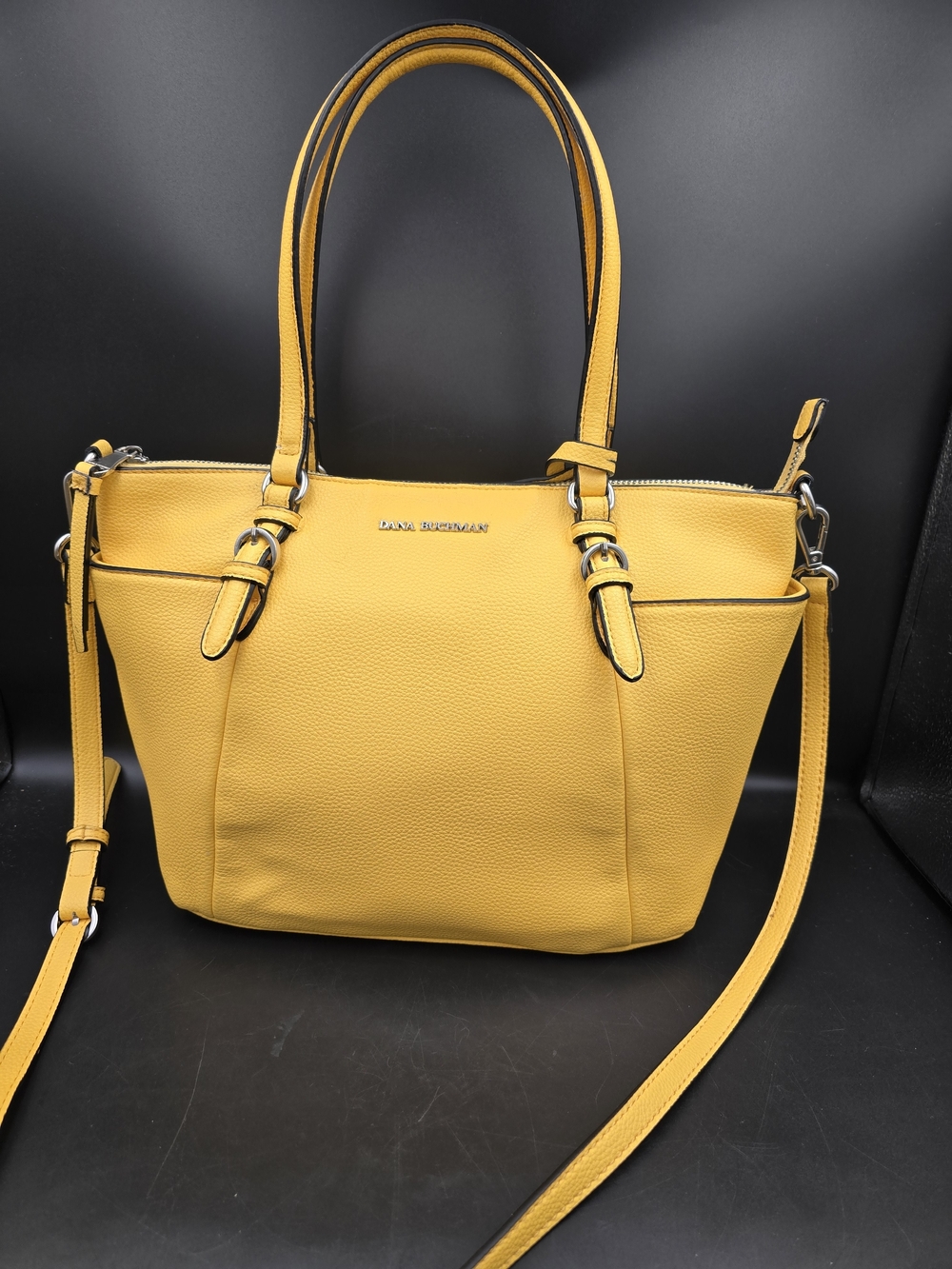 Dana Buchman Yellow Leather Tote Bag